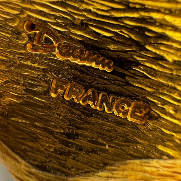 VTG Daum France Pate De Verre Purple Green Frog Gold Lily Pad Pendant - Picture 9 of 13